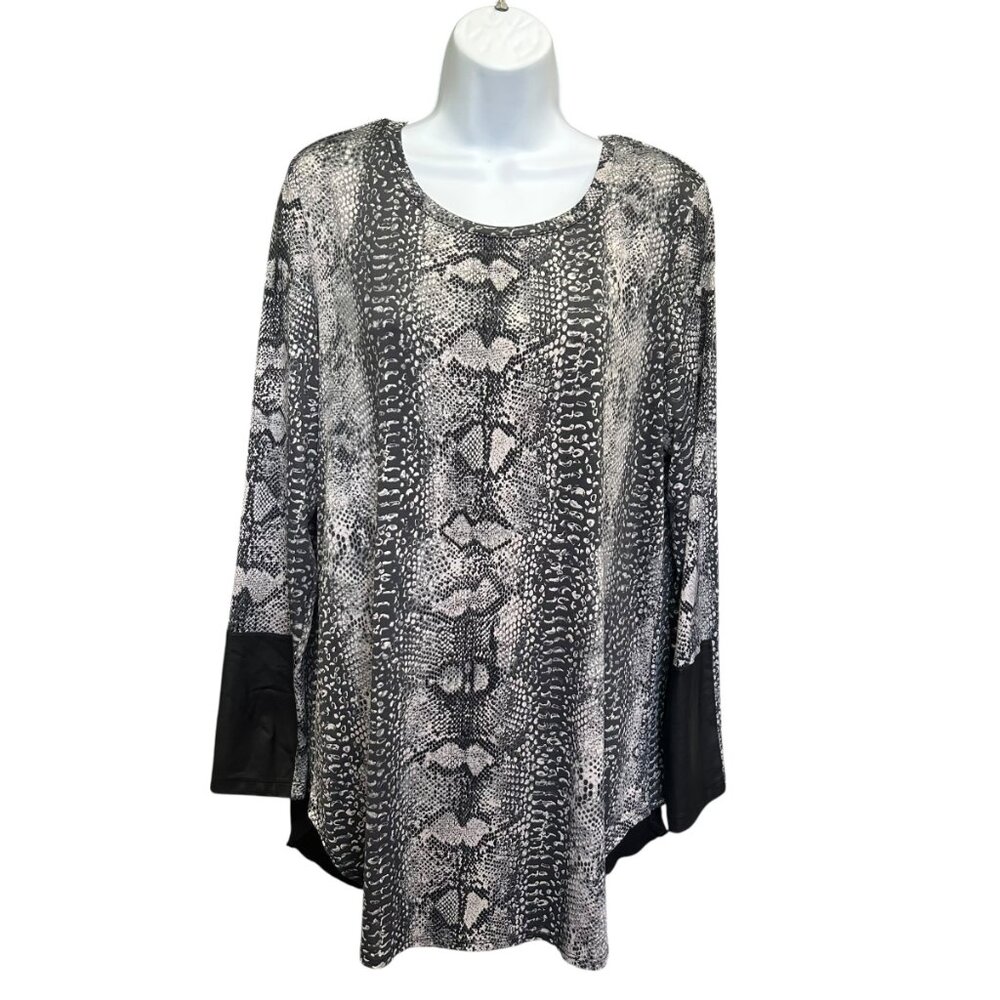 NYGARD Snake Print Long Sleeve Tunic Top   Size M